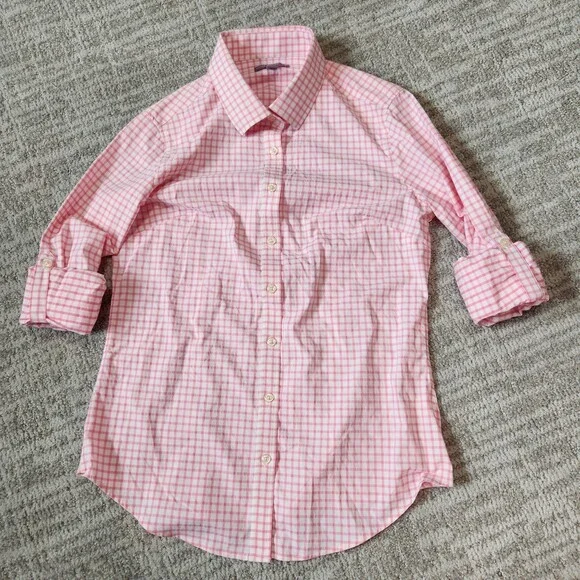 Peter Millar Performance roll-tab longsleeve button down top pink, size S ladies - Picture 11 of 12
